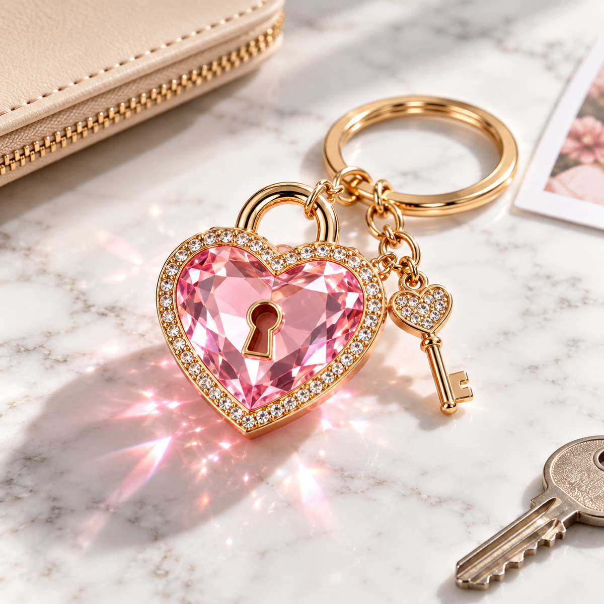 Enchanted Heart Lock Keychain