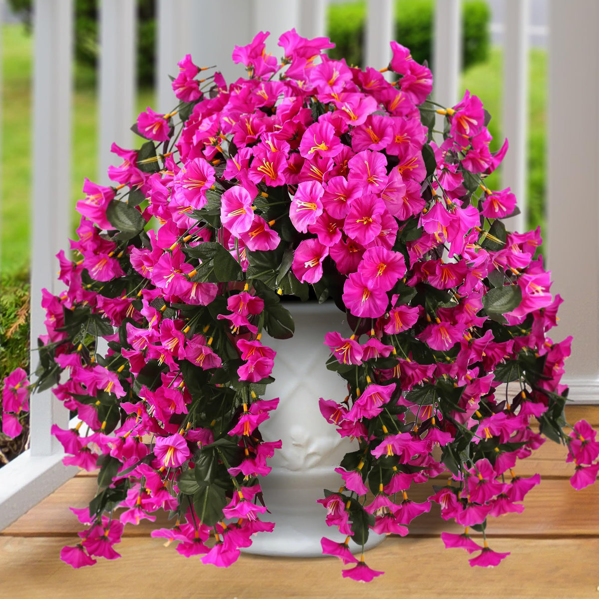 Fleurs et plantes artificielles suspendues en promotion - Résistantes aux UV, imperméables et coupe-vent