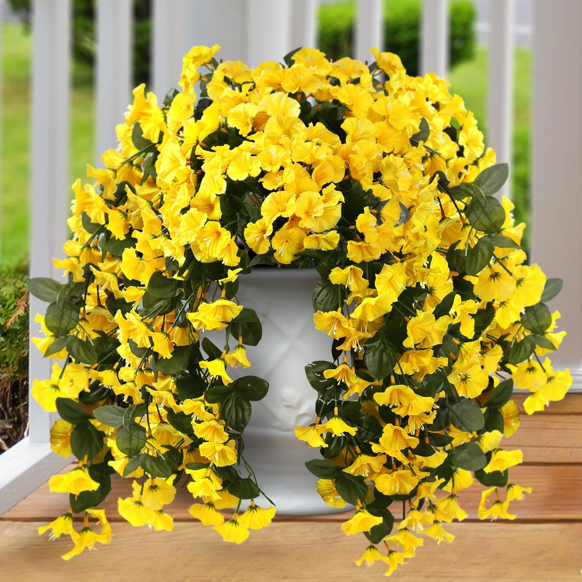 Fleurs et plantes artificielles suspendues en promotion - Résistantes aux UV, imperméables et coupe-vent
