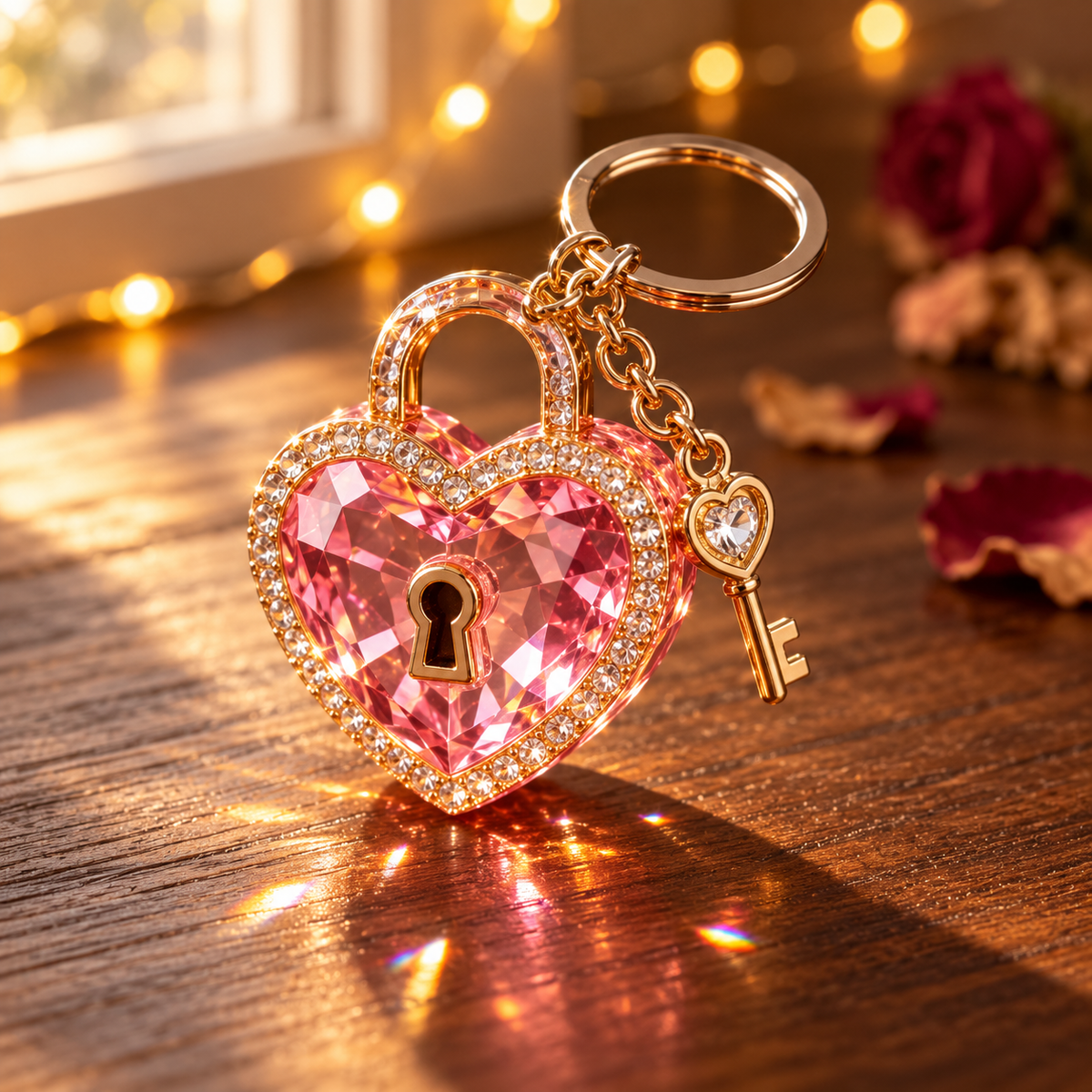 Enchanted Heart Lock Keychain