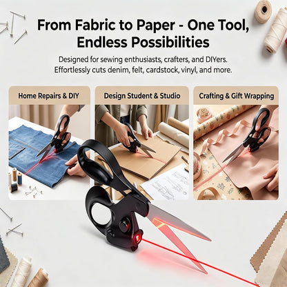 ✂️ Laser Guided Scissors – Precision Cutting Tool for Sewing, Crafts & DIY Projects