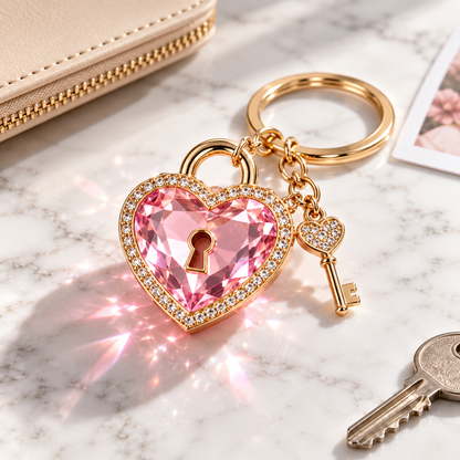 Enchanted Heart Lock Keychain