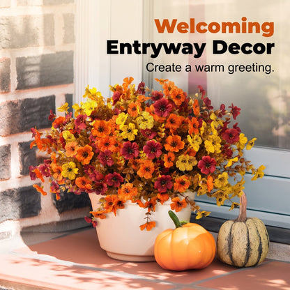 🧡🍂Artificial Autumn Violet Silk Flower Bouquet