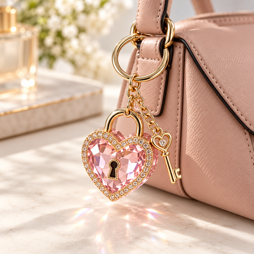 Enchanted Heart Lock Keychain