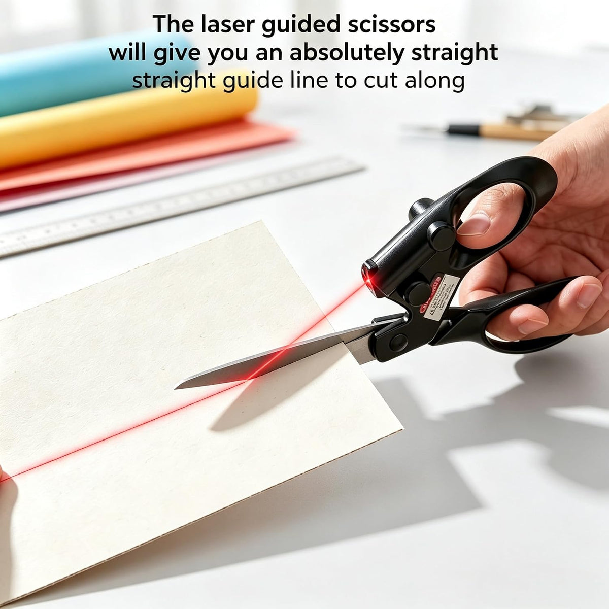 ✂️ Laser Guided Scissors – Precision Cutting Tool for Sewing, Crafts & DIY Projects