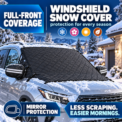 All-Season Windshield Snow Cover with Mirror Protection❄️