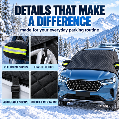 All-Season Windshield Snow Cover with Mirror Protection❄️