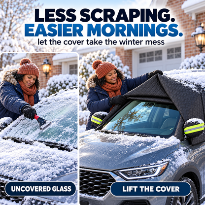 All-Season Windshield Snow Cover with Mirror Protection❄️