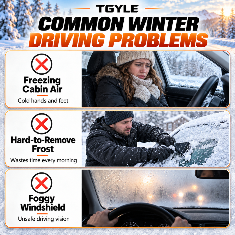 🔥Limited Time 50%OFF ⚡Portable Car Heater Defroster with 360-Degree Rotating Base