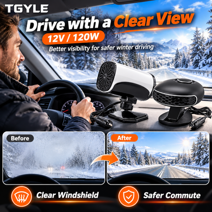 🔥Limited Time 50%OFF ⚡Portable Car Heater Defroster with 360-Degree Rotating Base