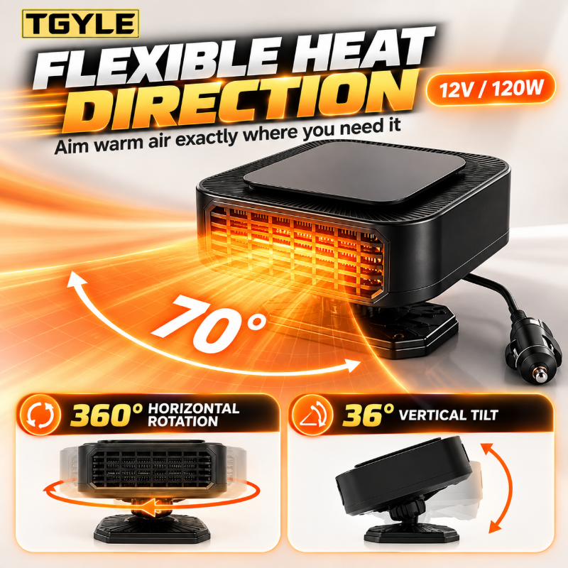 🔥Limited Time 50%OFF ⚡Portable Car Heater Defroster with 360-Degree Rotating Base