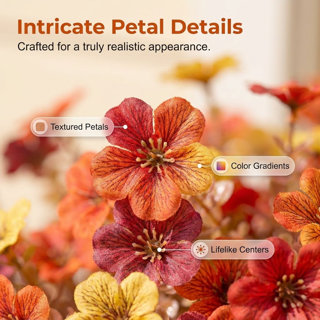 🧡🍂Artificial Autumn Violet Silk Flower Bouquet