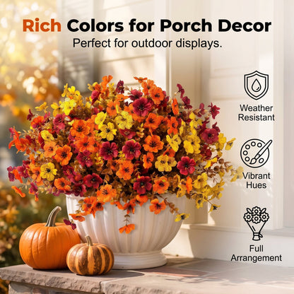 🧡🍂Artificial Autumn Violet Silk Flower Bouquet