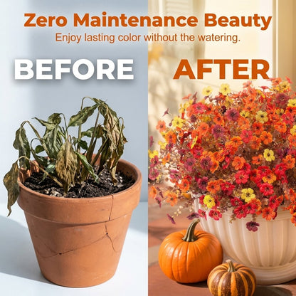 🧡🍂Artificial Autumn Violet Silk Flower Bouquet