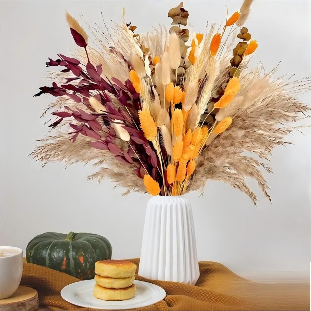 🌾✨Bohemian-style dried flower bouquet in autumn tones