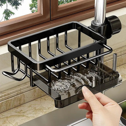 ✨ Faucet-Mounted Sink Organizer Rack – Keep Sponges, Soap & Brushes Neat & Dry