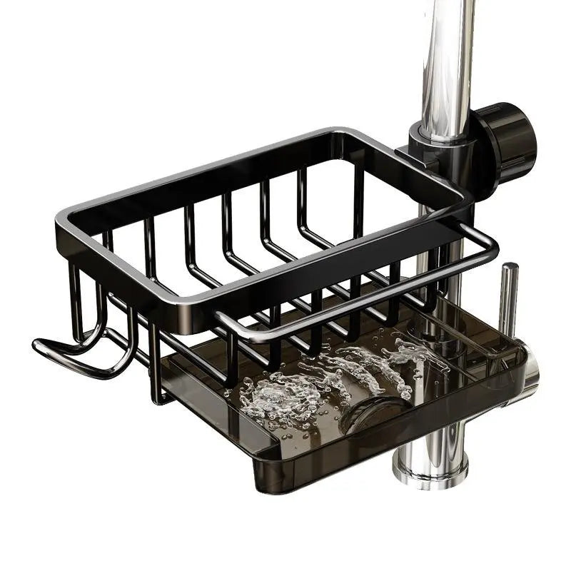 ✨ Faucet-Mounted Sink Organizer Rack – Keep Sponges, Soap & Brushes Neat & Dry