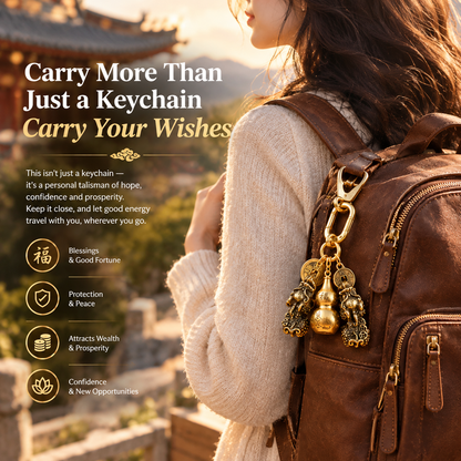 Chinese Pixiu Fortune Keychain – Brass Zodiac Protection Charm