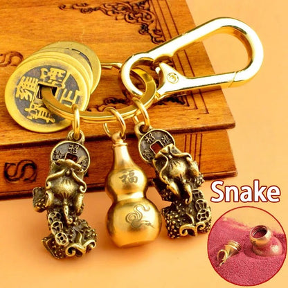 Chinese Pixiu Fortune Keychain – Brass Zodiac Protection Charm