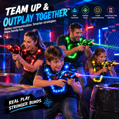 Laser Tag Guns Set of 2 with LED Score Vests