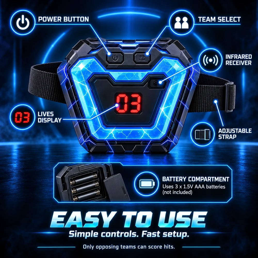 Laser Tag Guns Set of 2 with LED Score Vests