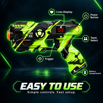 Laser Tag Guns Set of 2 with LED Score Vests