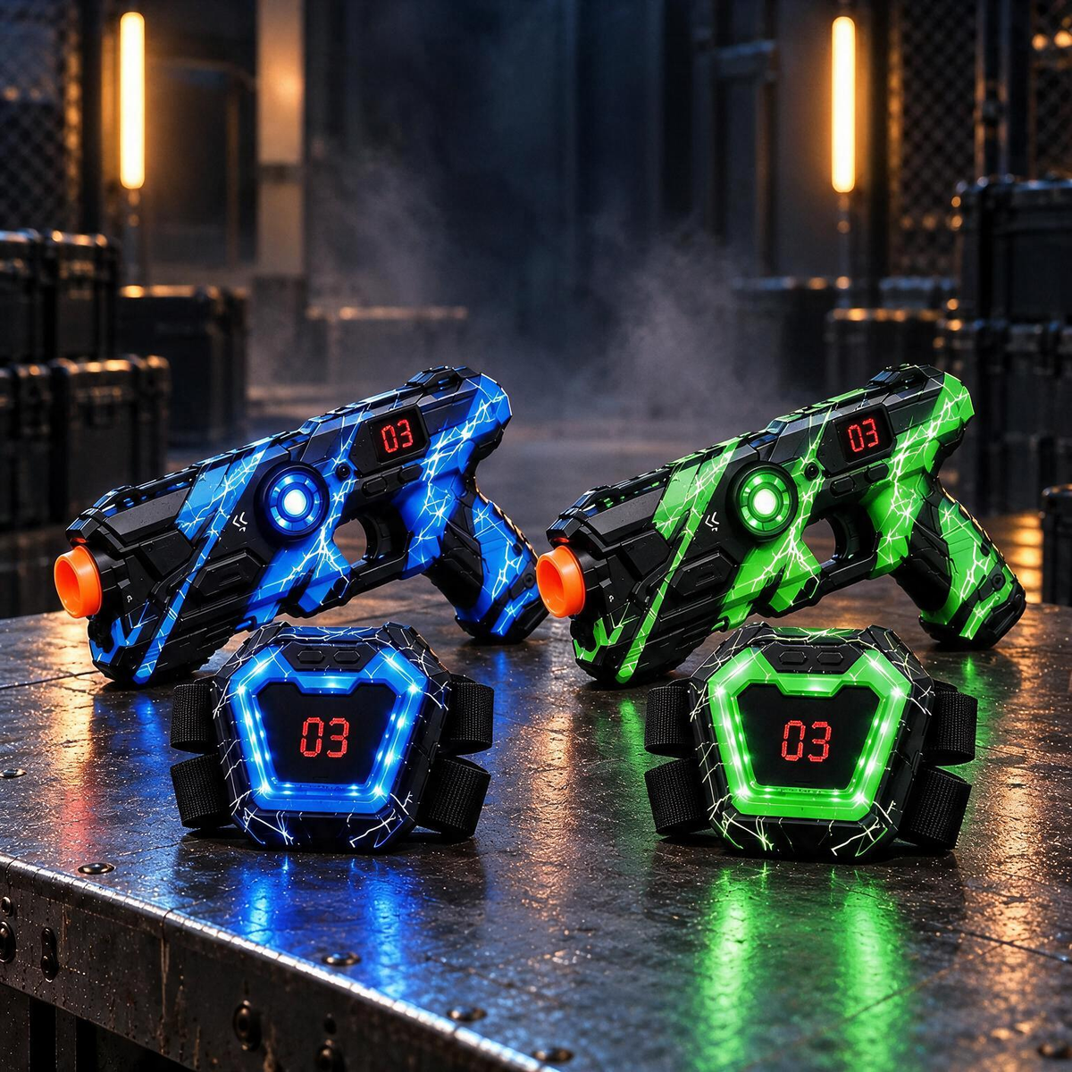 Laser Tag Guns Set of 2 with LED Score Vests