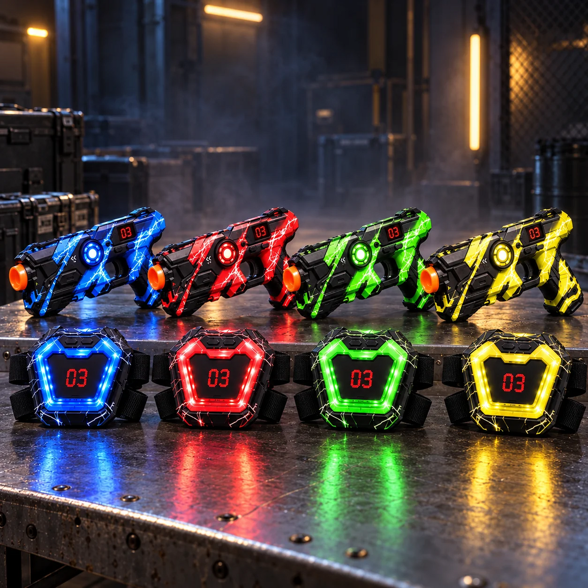 Laser Tag Guns Set of 2 with LED Score Vests