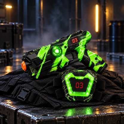 Laser Tag Guns Set of 2 with LED Score Vests