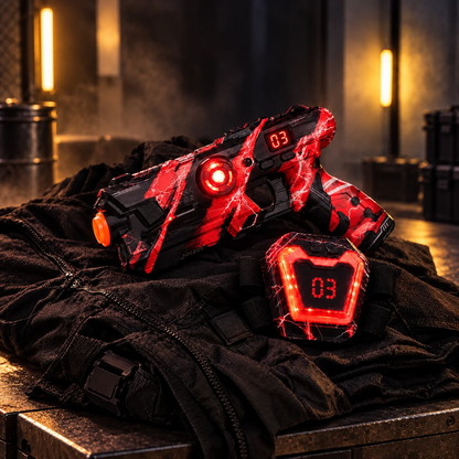 Laser Tag Guns Set of 2 with LED Score Vests