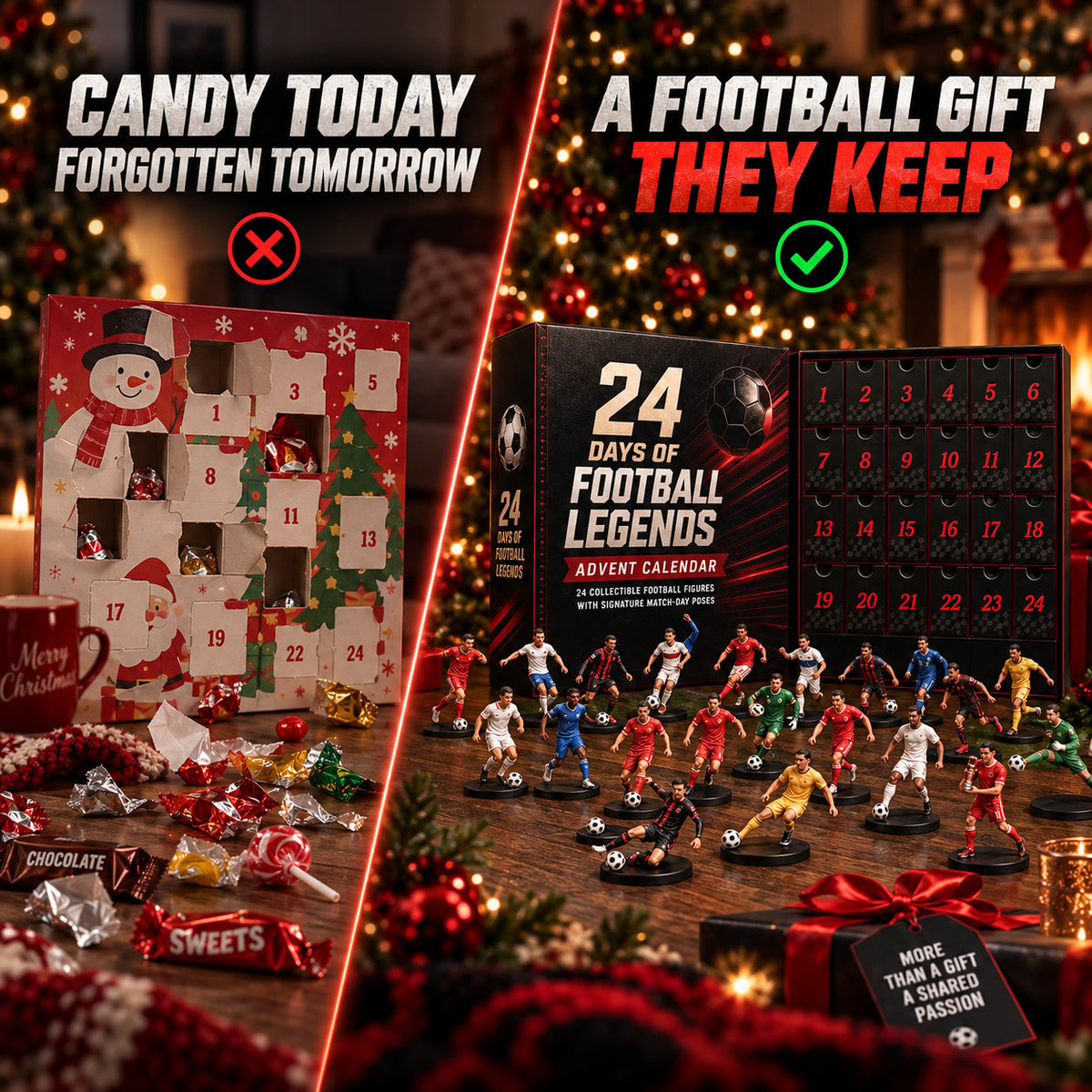 ✨24 Days of Football Legends Advent Calendar | 24 Collectible Player Figures