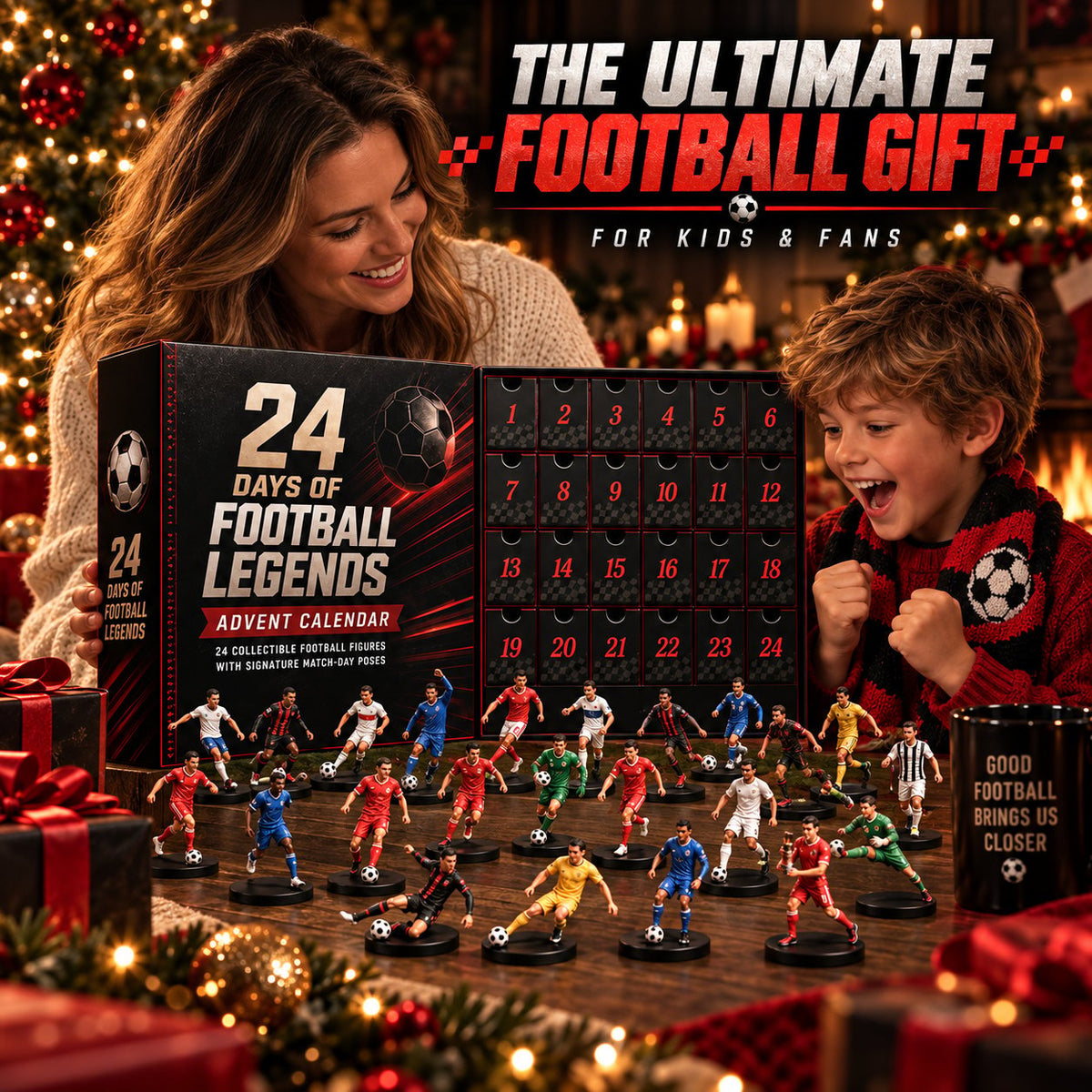 ✨24 Days of Football Legends Advent Calendar | 24 Collectible Player Figures