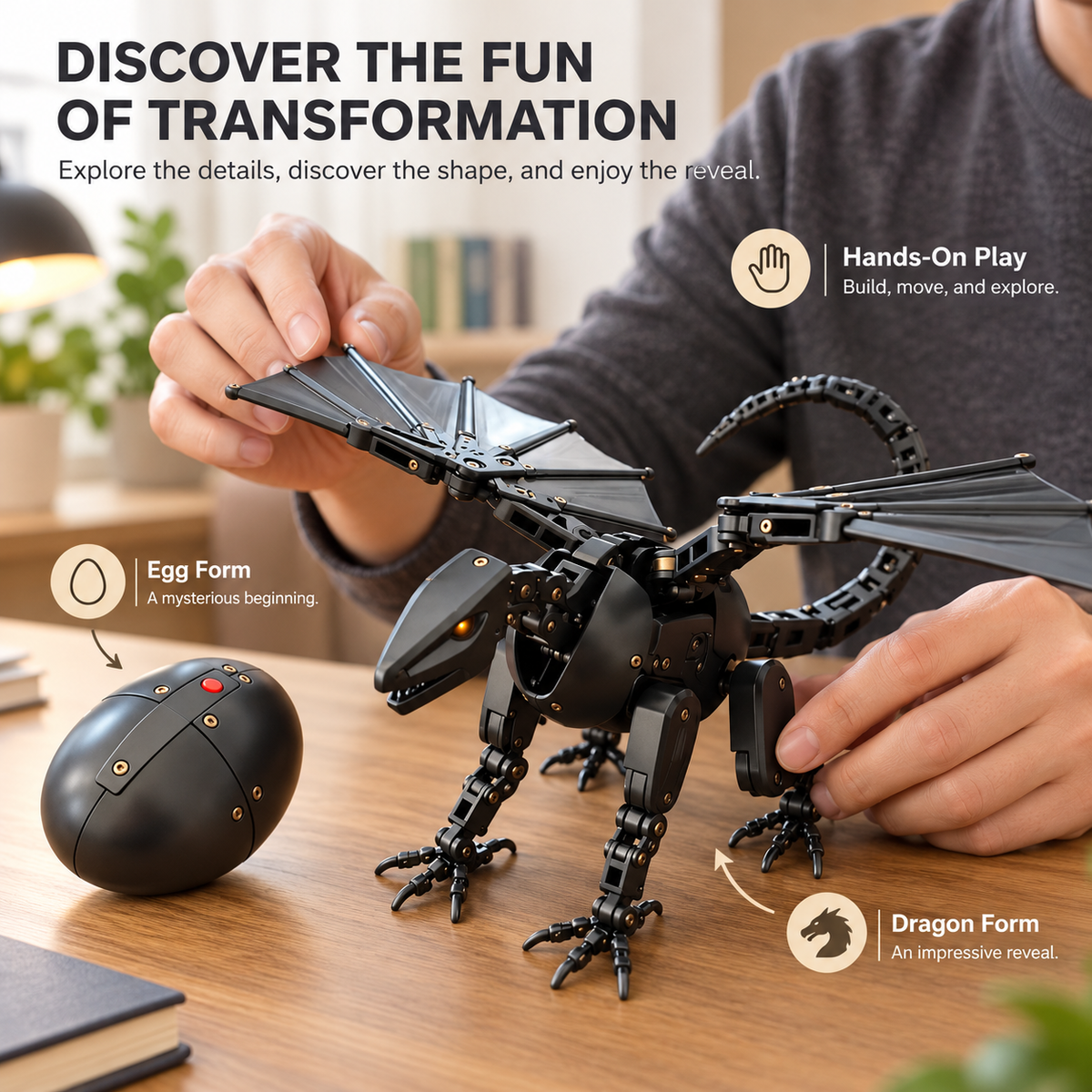 🐉🔥 DragonMorph Magic Egg – Transform Into a Mighty Mechanical Dragon! 🥚✨