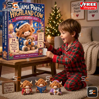 Pajama Party Highland Cow Advent Calendar 2026