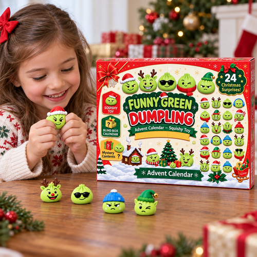 Funny Green Dumpling Advent Calendar - Christmas Countdown Gifts
