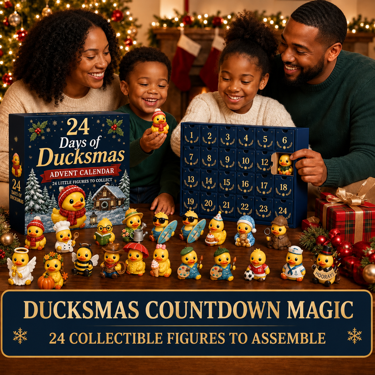 🐥 24 Days of Duck Magic – Advent Calendar with 24 Cute Christmas Ducks to Collect 🎄 (Flat Print on Acrylic)