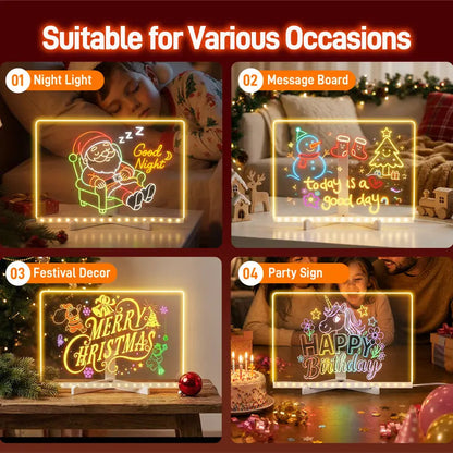 LED Drawing Board for Kids with Light Effects, Colored Markers
