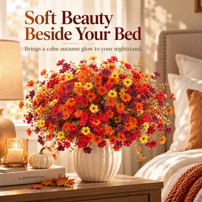 🧡🍂Artificial Autumn Violet Silk Flower Bouquet