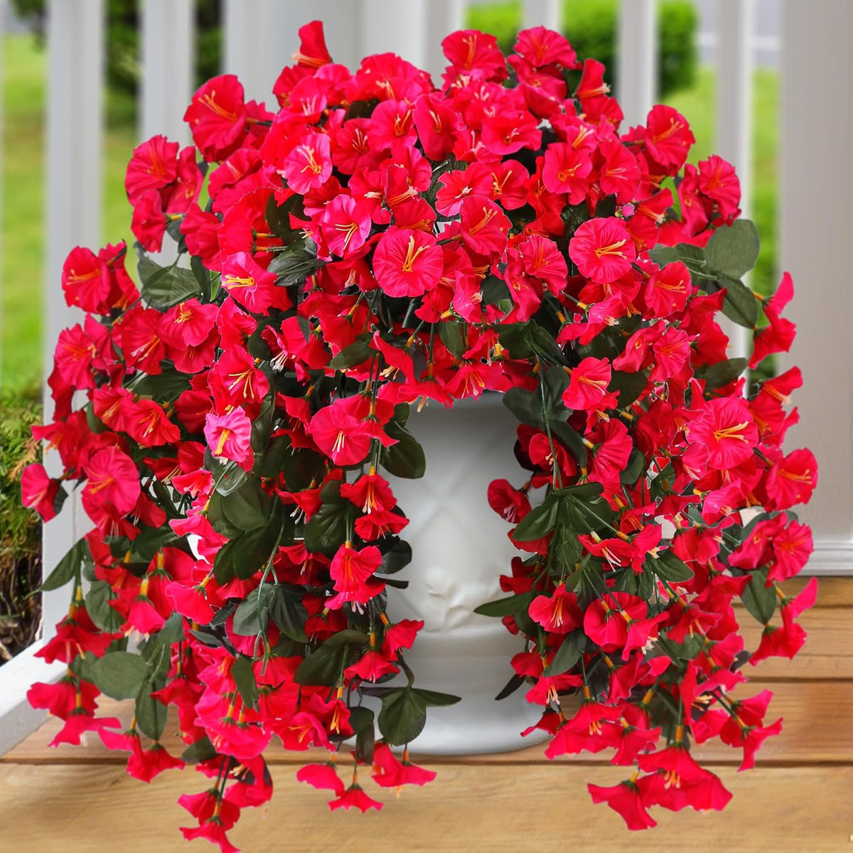 Fleurs et plantes artificielles suspendues en promotion - Résistantes aux UV, imperméables et coupe-vent