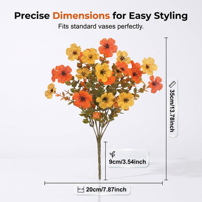 🧡🍂Artificial Autumn Violet Silk Flower Bouquet